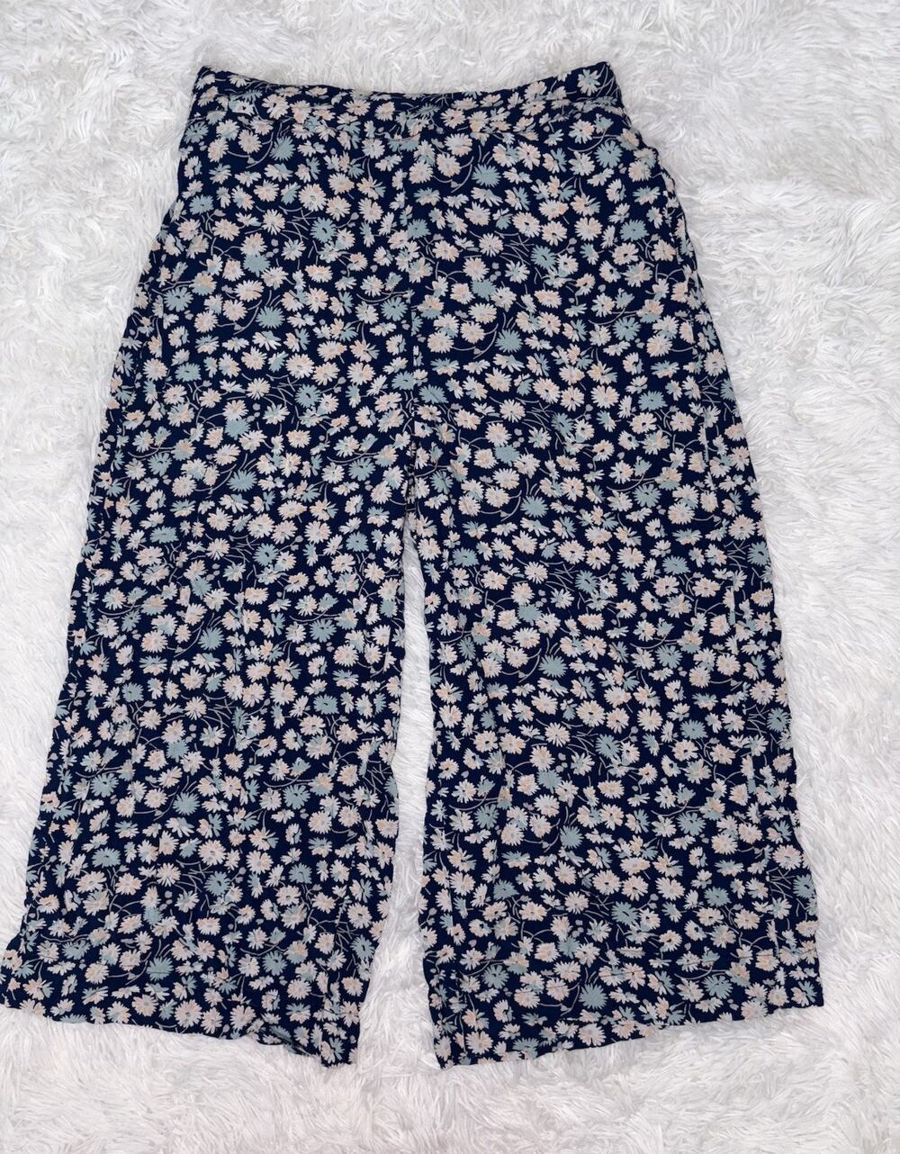 Madewell M Blue Floral Wide Leg Soft WaistFloral Crop Pants. Pretty **Nt. Desc**